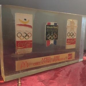 Vintage 1992 summer Olympic sponsor plaque